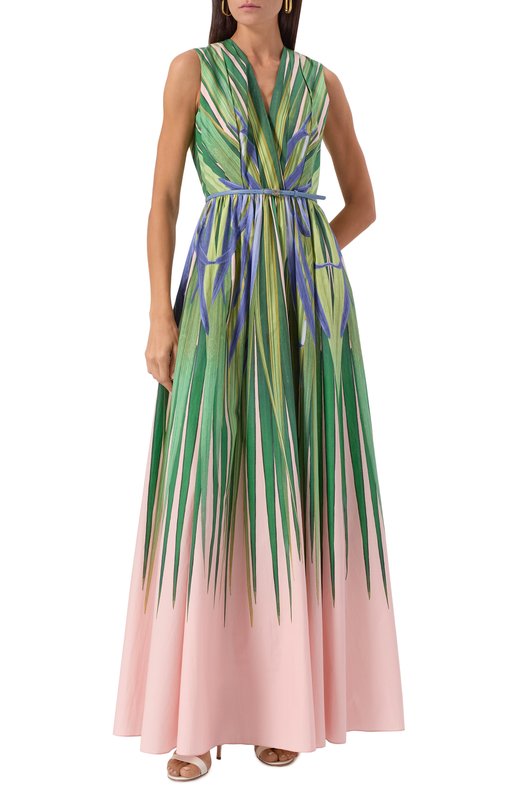 Хлопковое платье Elie Saab D0752PP25/P0019 Зелёный  D0752PP25/P0019 Фото 3