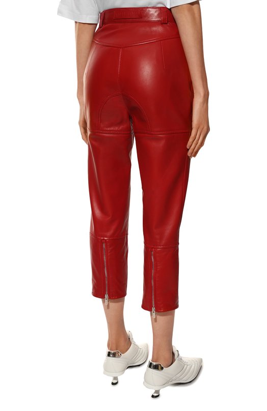 Кожаные брюки Miu Miu MPP326-038-F0011 Красный  MPP326-038-F0011 Фото 4