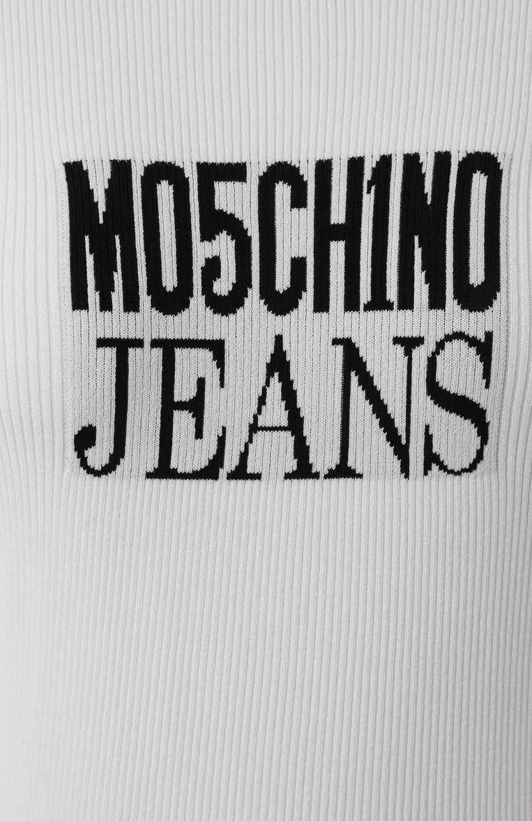 Женский пуловер из вискозы M05CH1NO JEANS белого цвета, арт. A0937/3203 | Фото 6 (Рукава: Длинные; Материал внешний: Вискоза; Длина (для топов): Стандартные; Женское Кросс-КТ: Пуловер-одежда; Стили: Кэжуэл)