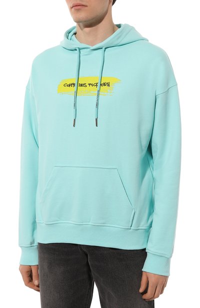Хлопковое худи COMME DES FUCKDOWN бирюзового цвета по цене 21850 руб., арт. CDFU2190, фото 3 Хлопковое худи COMME DES FUCKDOWN, арт. CDFU2190, фото 3