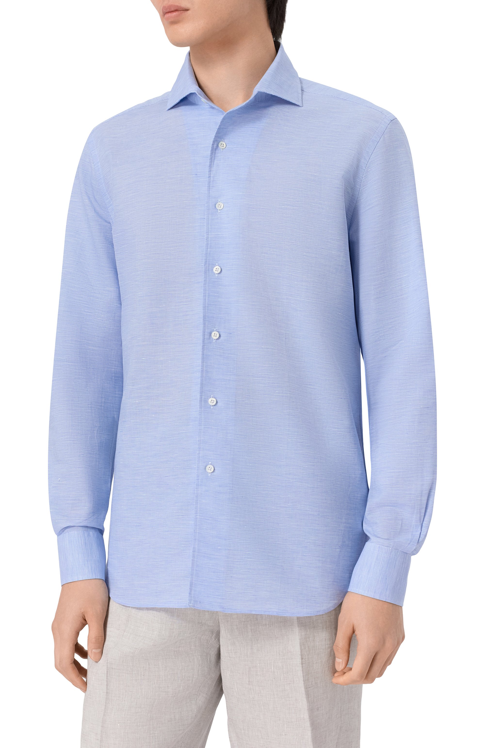 Рубашка изо льна и хлопка CORNELIANI, арт. 27P156/2711615, фото 3