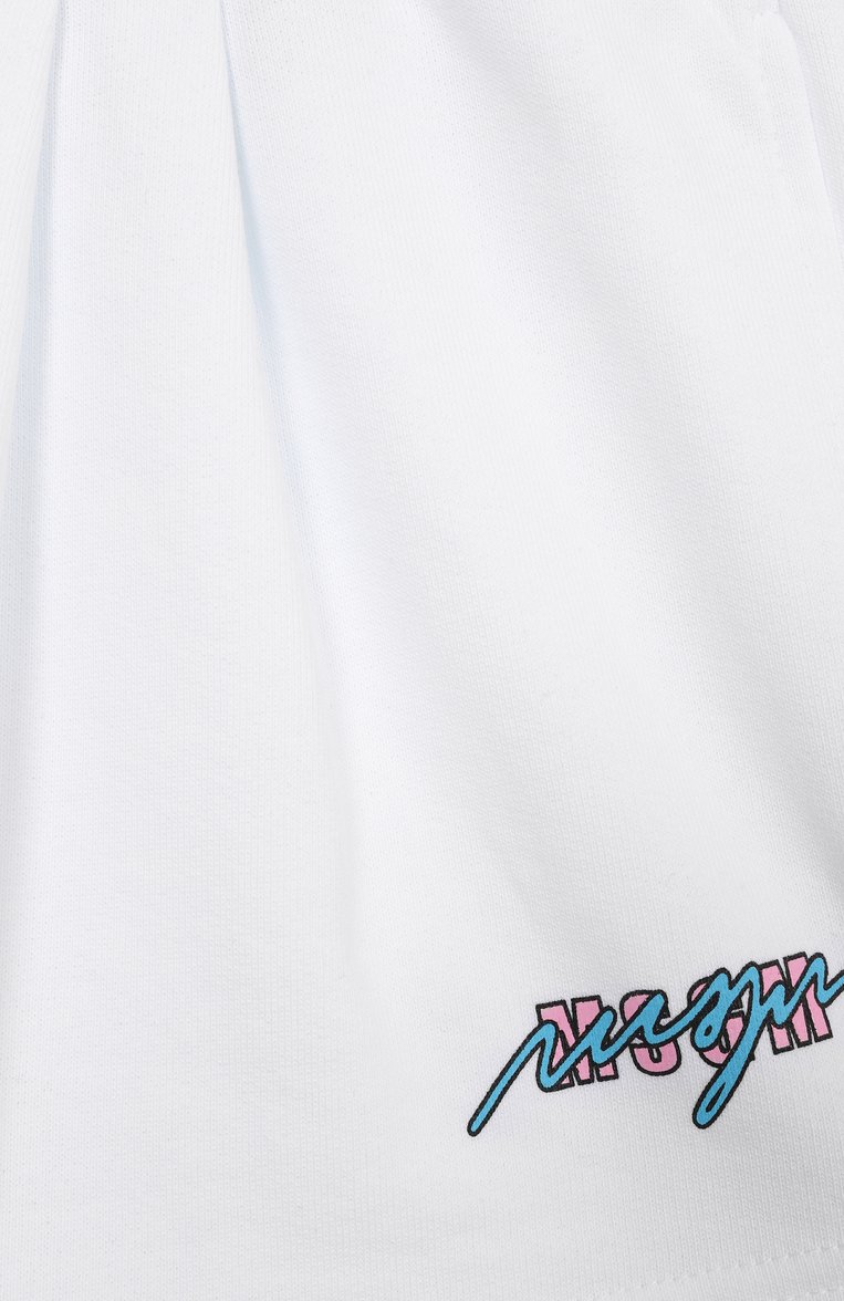 Детские хлопковые шорты MSGM KIDS белого цвета, арт. S5MSJGSH093 | Фото 3 (Нос: Не проставлено; Материал внешний: Хлопок; Случай: Повседневный; Девочки Кросс-КТ: Шорты-спорт; Ростовка одежда: 6 лет | 116 см, 16 лет | 164 см, 10 - 11 лет | 140 - 146см, 12 лет | 152 см, 8 лет | 128 см)