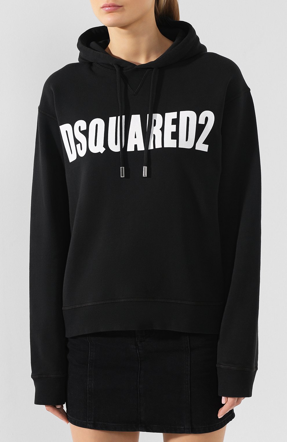 Хлопковое худи DSQUARED2 черного цвета по цене 48100 руб., арт. S72GU0206/S25030, фото 3 Хлопковое худи DSQUARED2, арт. S72GU0206/S25030, фото 3