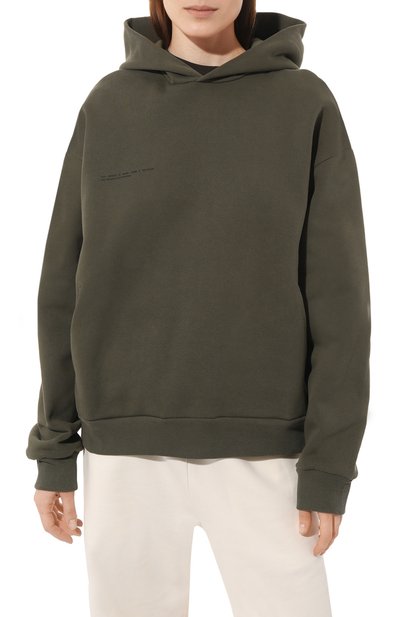 Хлопковое худи PANGAIA темно-зеленого цвета по цене 22950 руб., арт. RECYCLED COTTON HOODIE, фото 3 Хлопковое худи PANGAIA, арт. RECYCLED COTTON HOODIE, фото 3