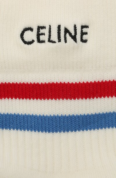 Хлопковые носки CELINE белого цвета по цене 11100 руб., арт. 2A440035N, фото 2 Хлопковые носки CELINE, арт. 2A440035N, фото 2