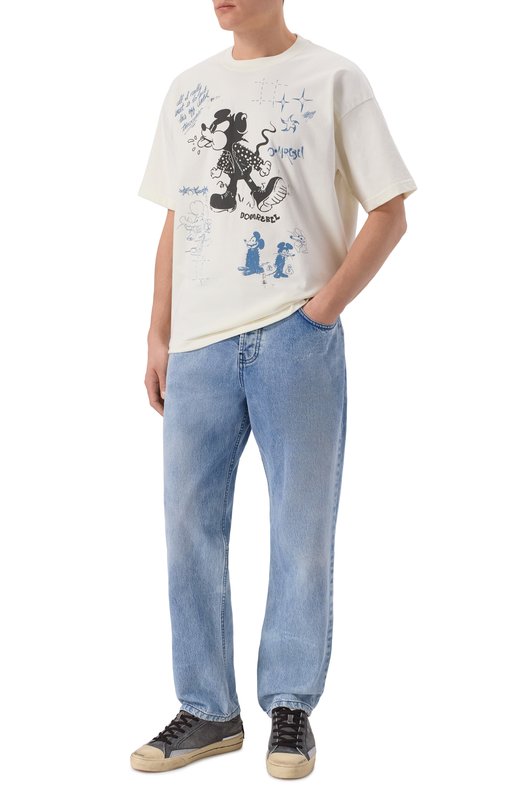 Хлопковая футболка DOMREBEL M SPIT/T-SHIRT Кремовый  M SPIT/T-SHIRT Фото 2