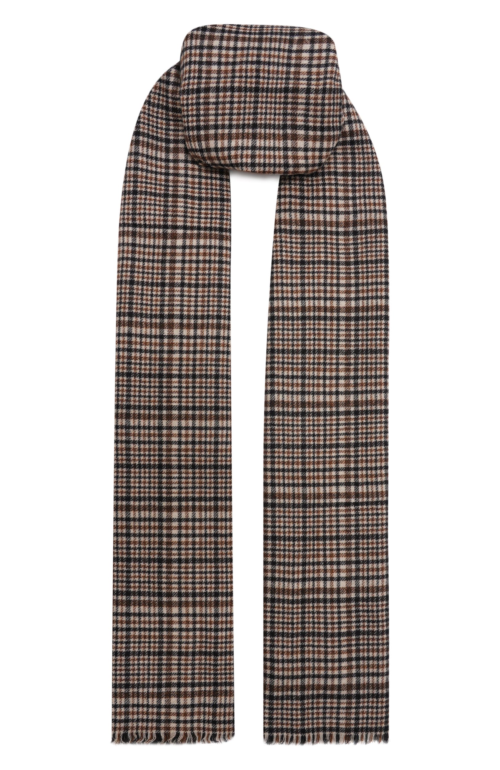Кашемировый шарф BRUNELLO CUCINELLI коричневого цвета по цене 185000 руб., арт. MSCDAGW14P, фото 1 Кашемировый шарф BRUNELLO CUCINELLI, арт. MSCDAGW14P, фото 1