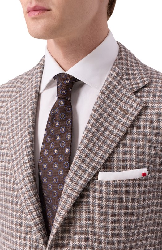 Пиджак из кашемира и шерсти Kiton UG81K0610E53 Коричневый  UG81K0610E53 Фото 6