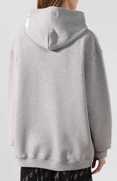 Хлопковое худи VETEMENTS серого цвета по цене 49350 руб., арт. SS20TR311 1620/W/GREY MELANGE, фото 4 Хлопковое худи VETEMENTS, арт. SS20TR311 1620/W/GREY MELANGE, фото 4