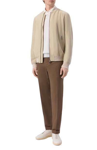 Замшевый бомбер PAUL&SHARK светло-зеленого цвета по цене 321500 руб., арт. 26412484, фото 2 Замшевый бомбер PAUL&SHARK, арт. 26412484, фото 2