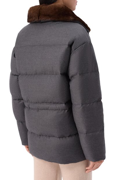 Пуховик из шерсти и шелка с отделкой из норки YVES SALOMON, арт. 27WYV06772W02W, фото 4