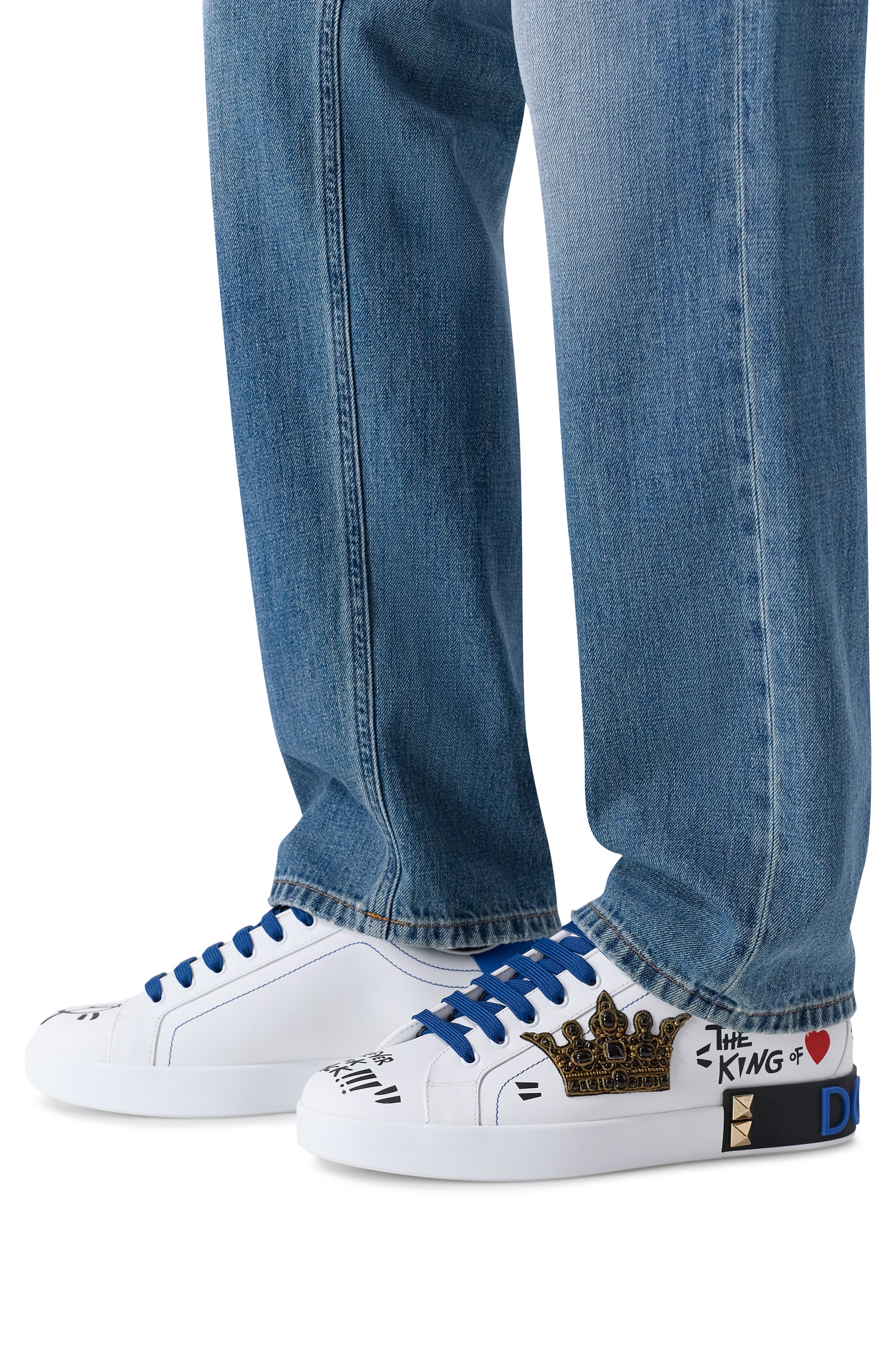 Кожаные кеды portofino DOLCE & GABBANA, арт. CS1759/A0219, фото 3