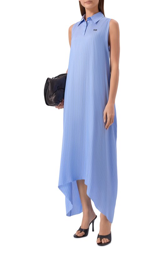 Шелковое платье VETEMENTS WE76DR380LN/26152 P0PLIN Голубой  WE76DR380LN/26152 P0PLIN Фото 2