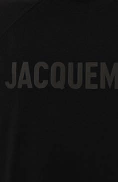 Мужская хлопковая футболка JACQUEMUS черного цвета, арт. 24E/245JS212-2031 | Фото 5 (Длина (для топов): Стандартные; Принт: С принтом; Материал сплава: Проставлено; Материал внешний: Хлопок; Драгоценные камни: Проставлено; Стили: Кэжуэл)