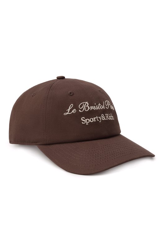 Хлопковая бейсболка Sporty&Rich x Le Bristol Paris Sporty and Rich AC040517619BR03 Коричневый AC040517619BR03