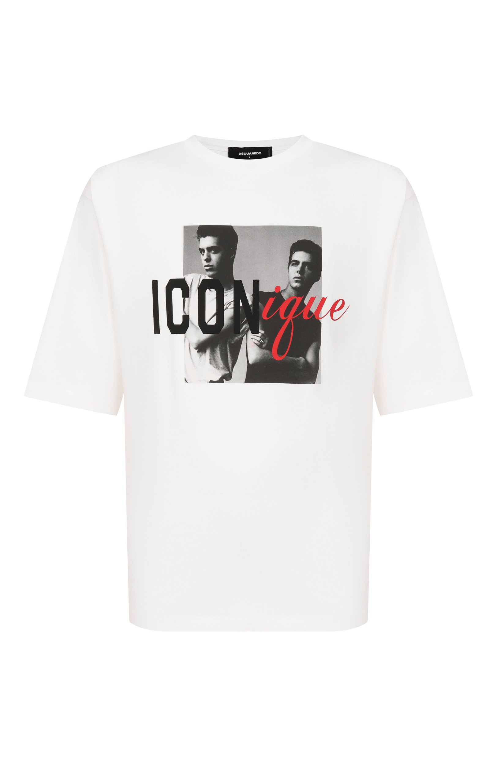 Хлопковая футболка DSQUARED2 белого цвета по цене 35100 руб., арт. S78GD0124/D20106, фото 1 Хлопковая футболка DSQUARED2, арт. S78GD0124/D20106, фото 1
