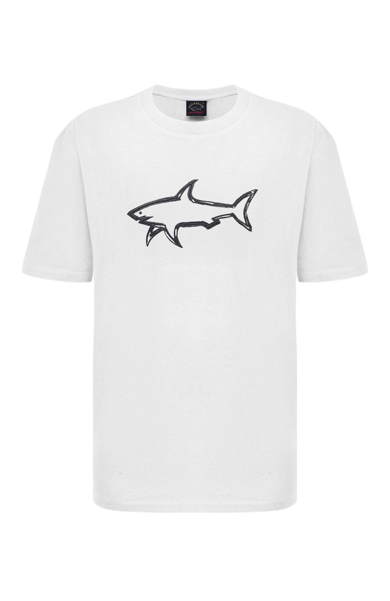 Мужская хлопковая футболка PAUL&SHARK белого цвета, арт. 12311633/3XL-6XL | Фото 1 (Материал внешний: Хлопок; Длина (для топов): Удлиненные; Рукава: Короткие; Принт: С принтом; Стили: Кэжуэл; Мужское Кросс-КТ: Футболка-одежда; Кросс-КТ: Джерси; Автоматизация состава: Проставлено; Автоматизация ТО: Проставлено; Детали: Без декора)