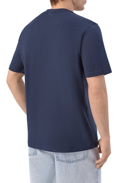 Хлопковая футболка AERONAUTICA MILITARE темно-синего цвета по цене 8185 руб., арт. TS2531UJ00641, фото 4 Хлопковая футболка AERONAUTICA MILITARE, арт. TS2531UJ00641, фото 4