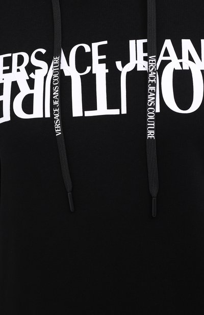 Хлопковое худи VERSACE JEANS COUTURE черного цвета по цене 26350 руб., арт. B6HZA7KL-ZDP308 H00D REG. 8S/30328, фото 5 Хлопковое худи VERSACE JEANS COUTURE, арт. B6HZA7KL-ZDP308 H00D REG. 8S/30328, фото 5