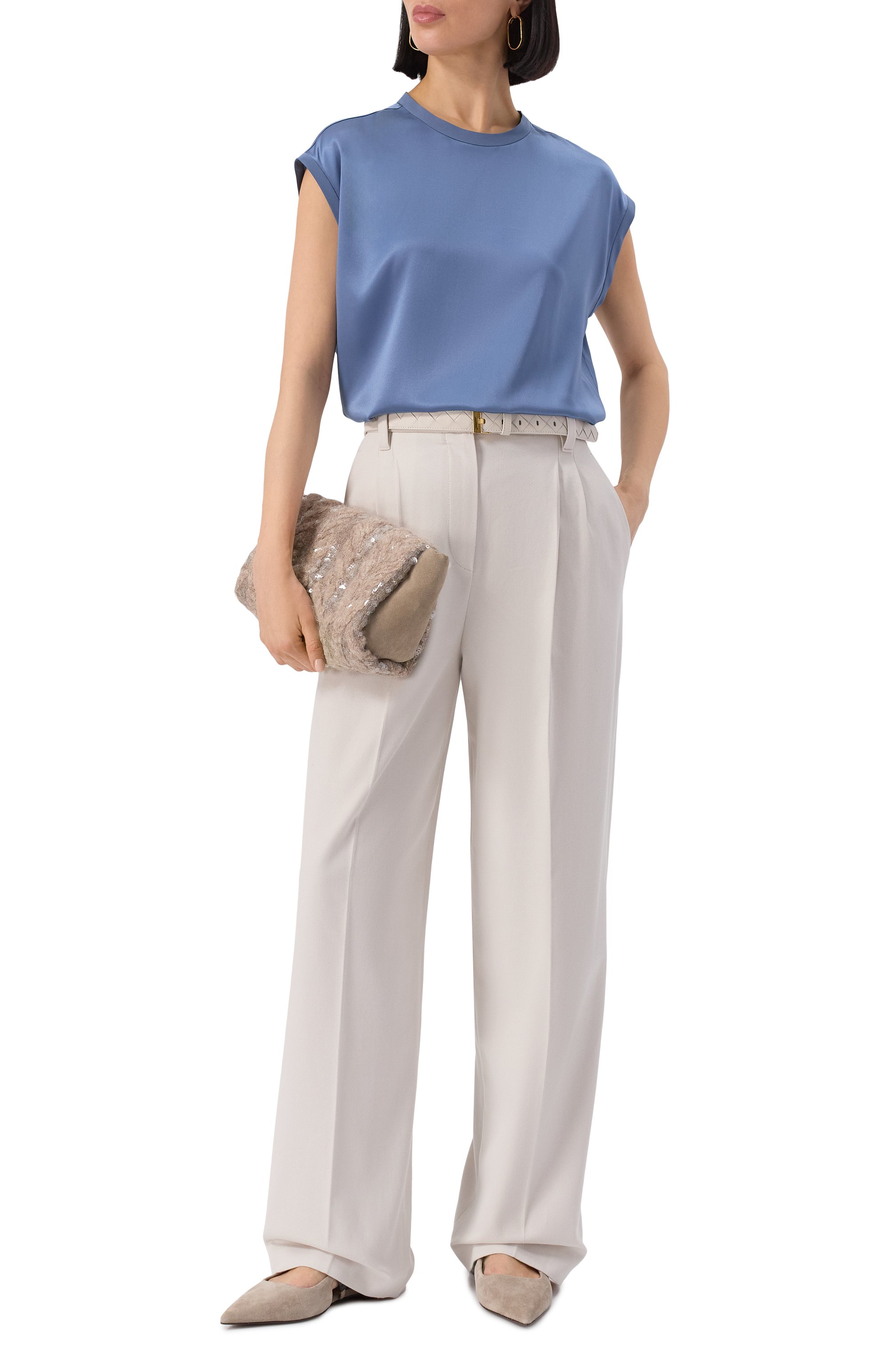 Атласный топ BRUNELLO CUCINELLI, арт. MPC59EH500, фото 2