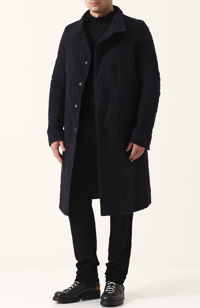 Однобортное шерстяное пальто с воротником-стойкой POEME BOHEMIEN, арт. CP-07 M/W-512, фото 3