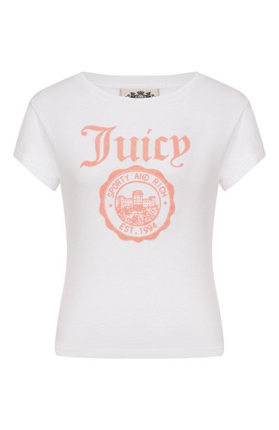 Женская хлопковая футболка SPORTY AND RICH, арт. T0111716691WH97/JUICY EMBLEM ESSENTIALS TEE
