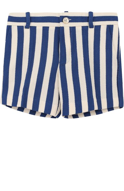 Хлопковые шорты в полоску GUCCI синего цвета по цене 24000 руб., арт. 499568/X3I78, фото 1 Хлопковые шорты в полоску GUCCI, арт. 499568/X3I78, фото 1
