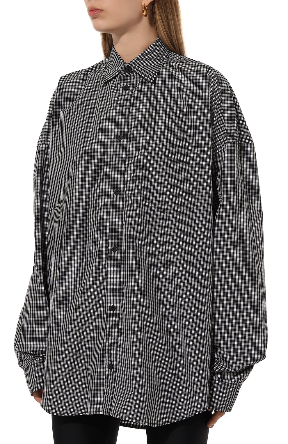 Рубашка BALENCIAGA черно-белого цвета по цене 151500 руб., арт. 725395/TLM11, фото 3 Рубашка BALENCIAGA, арт. 725395/TLM11, фото 3