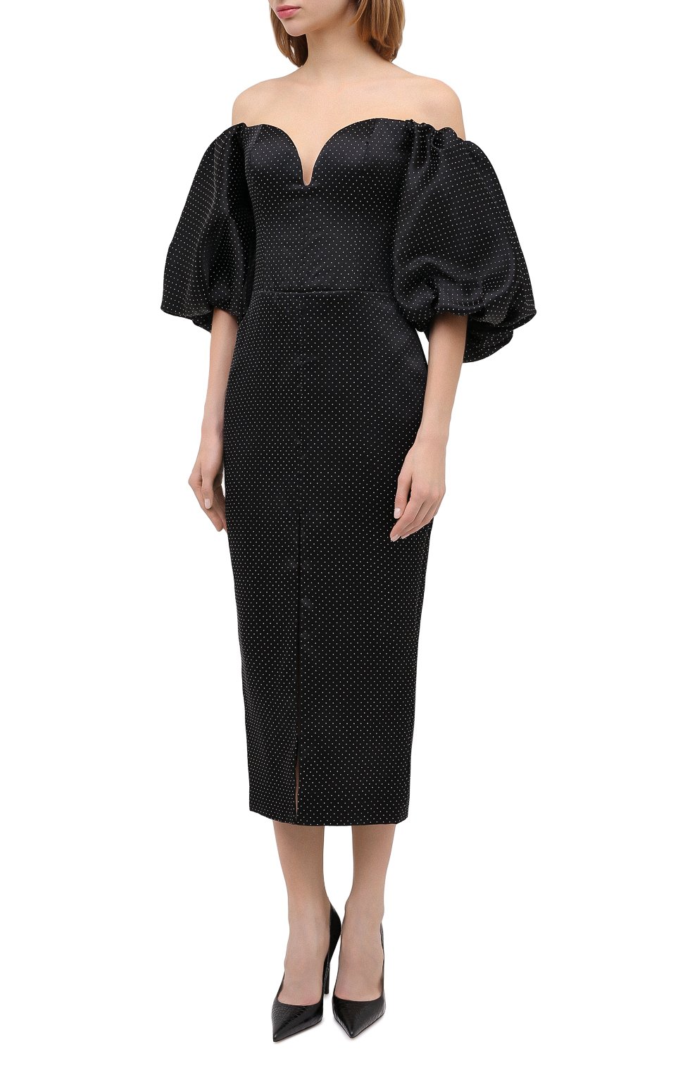 Атласное платье RASARIO черного цвета по цене 137480 руб., арт. 0084W20, фото 3 Атласное платье RASARIO, арт. 0084W20, фото 3