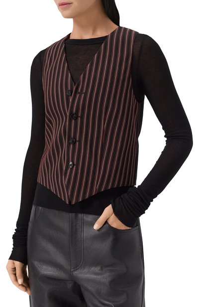 Жилет из вискозы и хлопка ANN DEMEULEMEESTER коричневого цвета по цене 107500 руб., арт. B0013555/FA748, фото 3 Жилет из вискозы и хлопка ANN DEMEULEMEESTER, арт. B0013555/FA748, фото 3