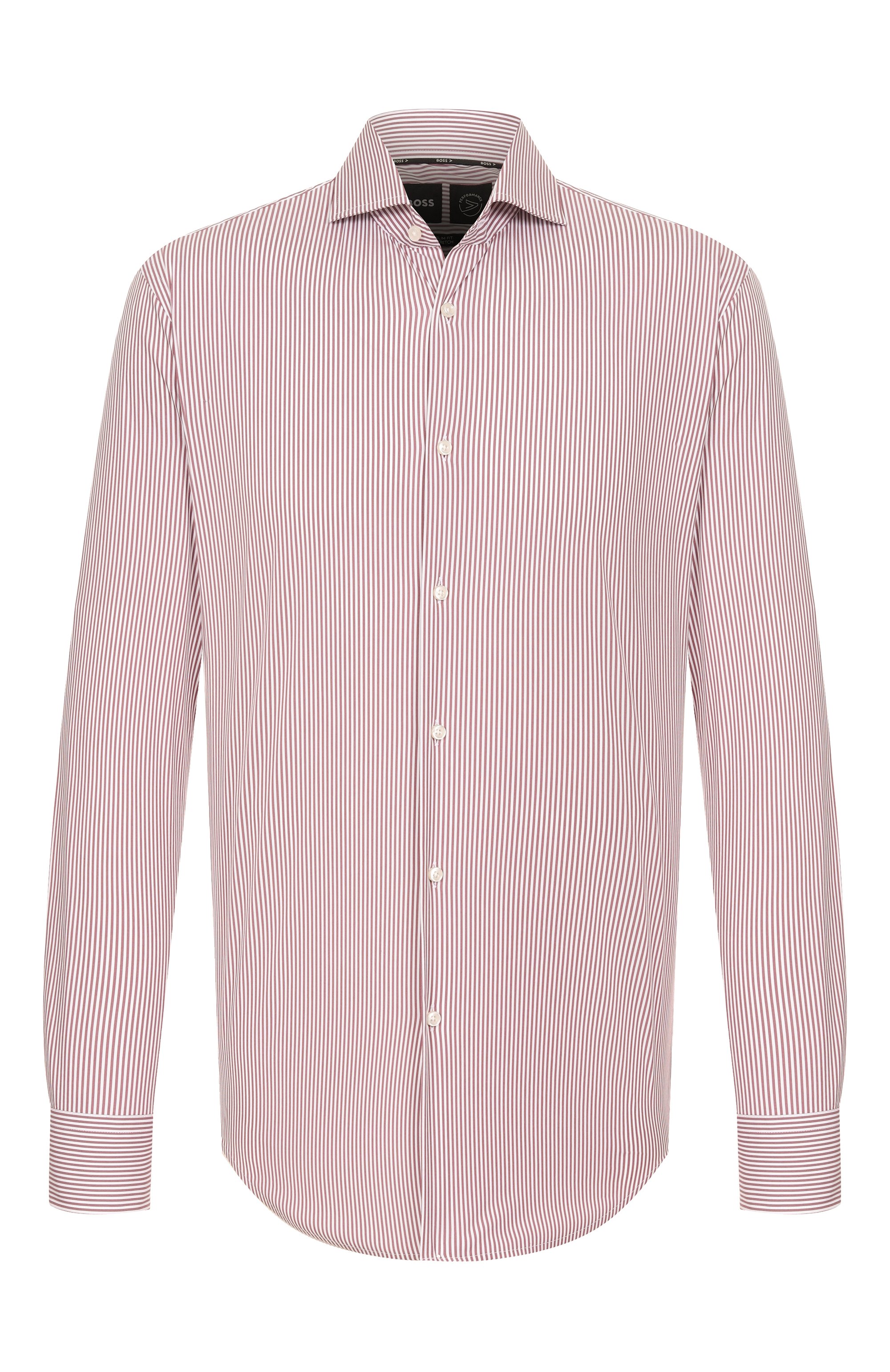 Хлопковая сорочка BOSS бордового цвета по цене 19500 руб., арт. 50533433, фото 1 Хлопковая сорочка BOSS, арт. 50533433, фото 1