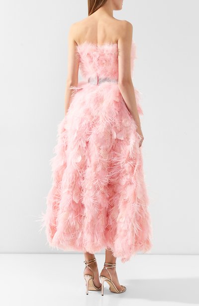 Платье с перьями DOLCE & GABBANA светло-розового цвета по цене 1495000 руб., арт. F6G7VZ/GD83W, фото 4 Платье с перьями DOLCE & GABBANA, арт. F6G7VZ/GD83W, фото 4