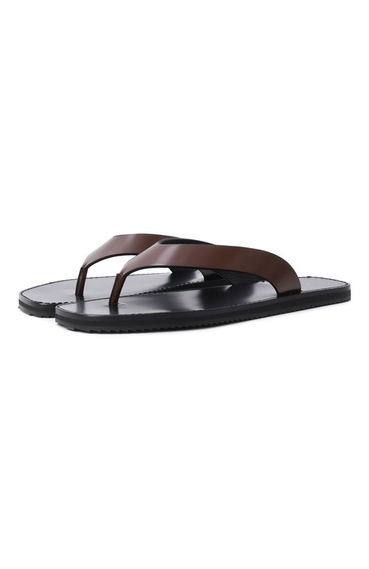 Кожаные шлепанцы Jude VERMELH0 FLAT IN/BRUSHED LEATHER Коричневый VERMELH0 FLAT IN/BRUSHED LEATHER