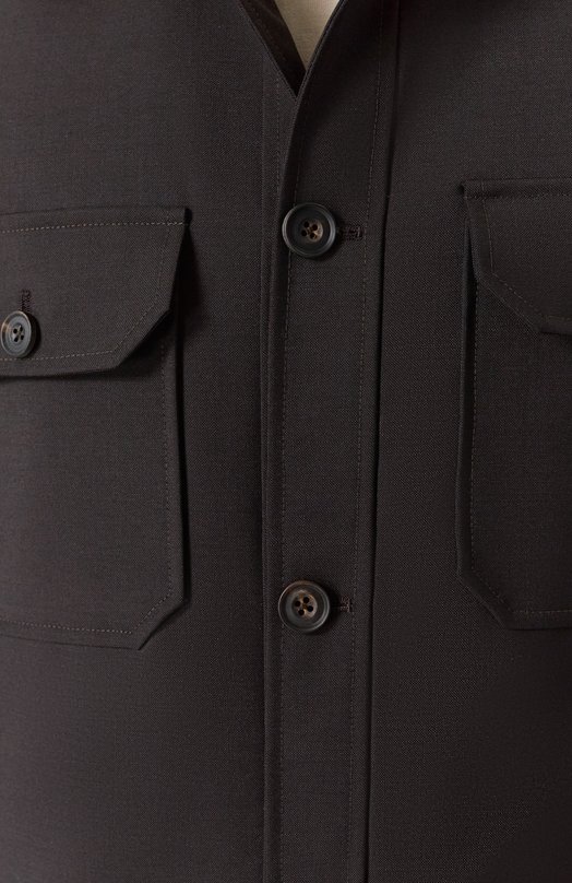 Шерстяная куртка-рубашка Corneliani 25LI22-2518187 Коричневый  25LI22-2518187 Фото 5