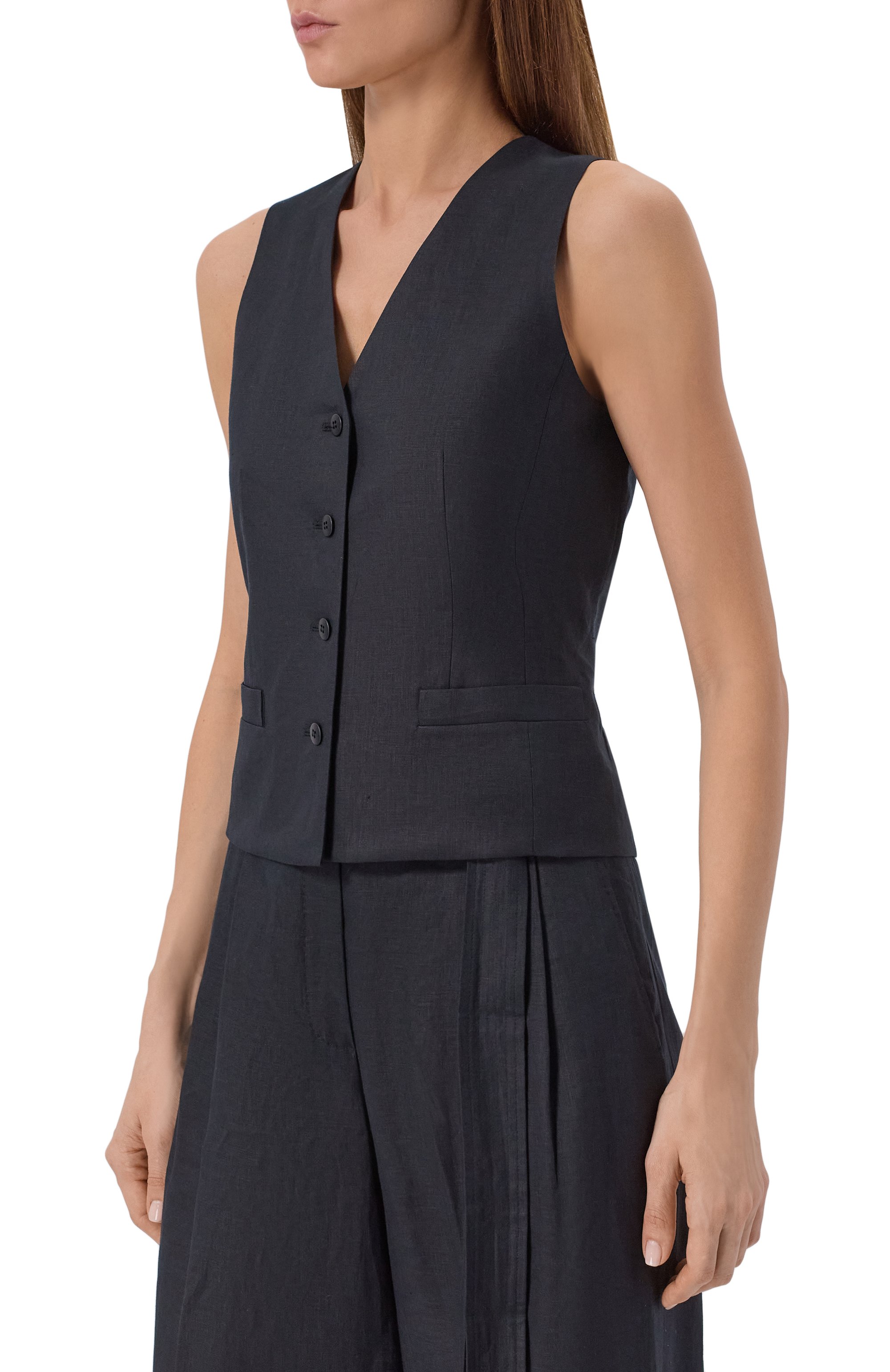 Льняной жилет MAX MARA STUDIO, арт. MSTCARNET, фото 3