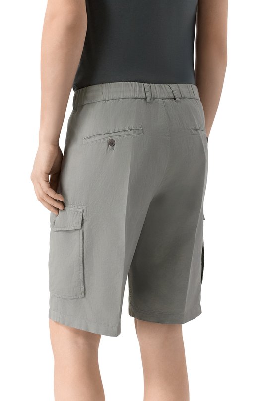 Шорты из хлопка и льна Paul&Shark 26414035 Хаки  26414035 Фото 4