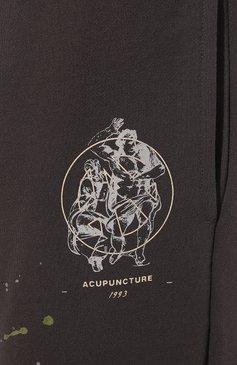 Мужские хлопковые джоггеры ACUPUNCTURE серого цвета, арт. M113U81890121 | Фото 5 (Длина (брюки, джинсы): Стандартные; Стили: Гранж; Материал сплава: Проставлен�о; Материал внешний: Хлопок; Драгоценные камни: Проставлено; Силуэт М (брюки): Джоггеры)