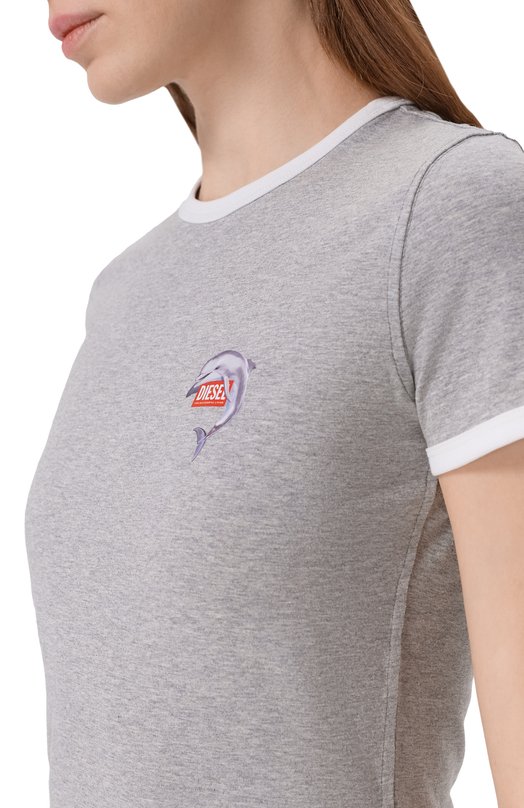Хлопковая футболка Diesel A21917/0QHHA Серый  A21917/0QHHA Фото 5