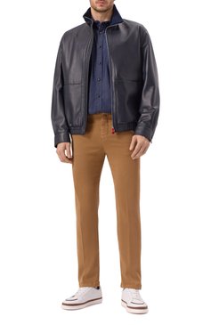 Мужская хлопковая рубашка ZEGNA темно-синего цвета, арт. STT3/UEX23A8 | Фото 2 (Материал внешний: Хлопок; Длина (для топов): Стандартные; Рукава: Длинные; Манжеты: На кнопках; Случай: Повседневный; Принт: Однотонные; Стили: Кэжуэл; Воротник: Кент)