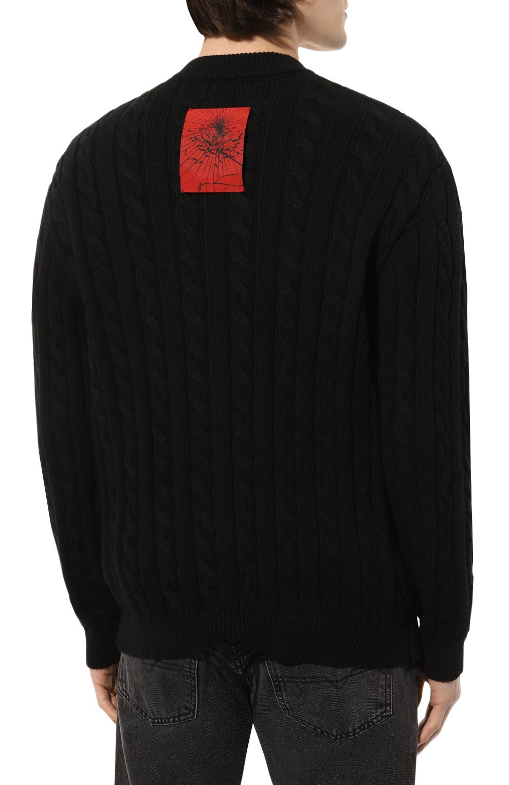 Хлопковый свитер A BETTER MISTAKE черного цвета по цене 39950 руб., арт. 05D13TJ058M KN002PD, фото 4 Хлопковый свитер A BETTER MISTAKE, арт. 05D13TJ058M KN002PD, фото 4