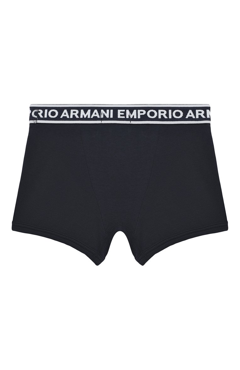 Детские комплект из двух боксеров EMPORIO ARMANI разноцветного цвета, арт. 406501/3R650 | Фото 3 (Рукава: Короткие; Материал внешний: Хлопок; Драгоценные камни: Проставлено; Материал сплава: Проставлено)