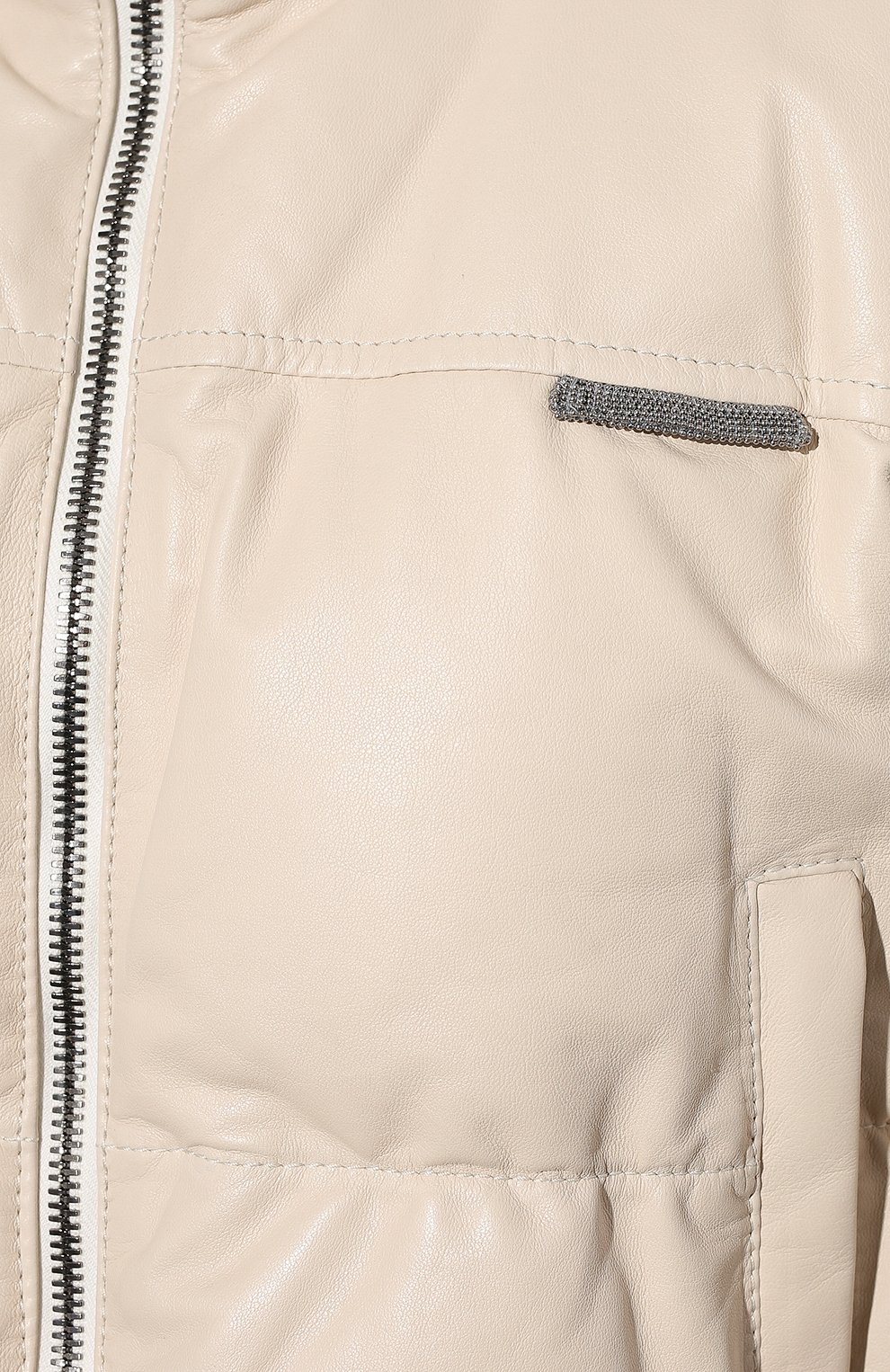 Кожаная куртка BRUNELLO CUCINELLI кремового цвета по цене 873000 руб., арт. MPBIS2856, фото 5 Кожаная куртка BRUNELLO CUCINELLI, арт. MPBIS2856, фото 5