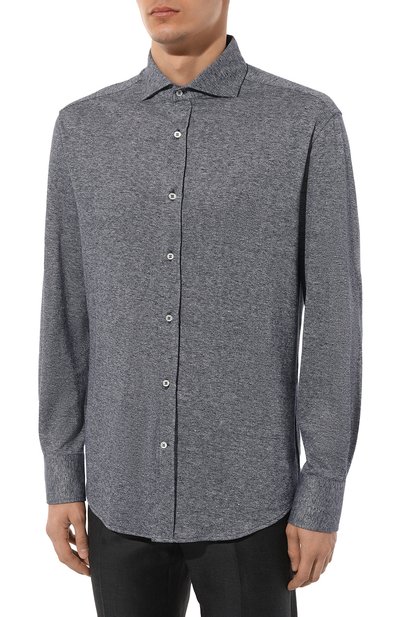 Рубашка изо льна и хлопка BRUNELLO CUCINELLI, арт. MW835B2269, фото 3