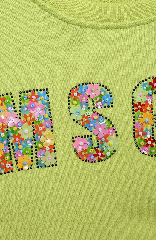 Хлопковый свитшот MSGM kids Зелёный, фото 3