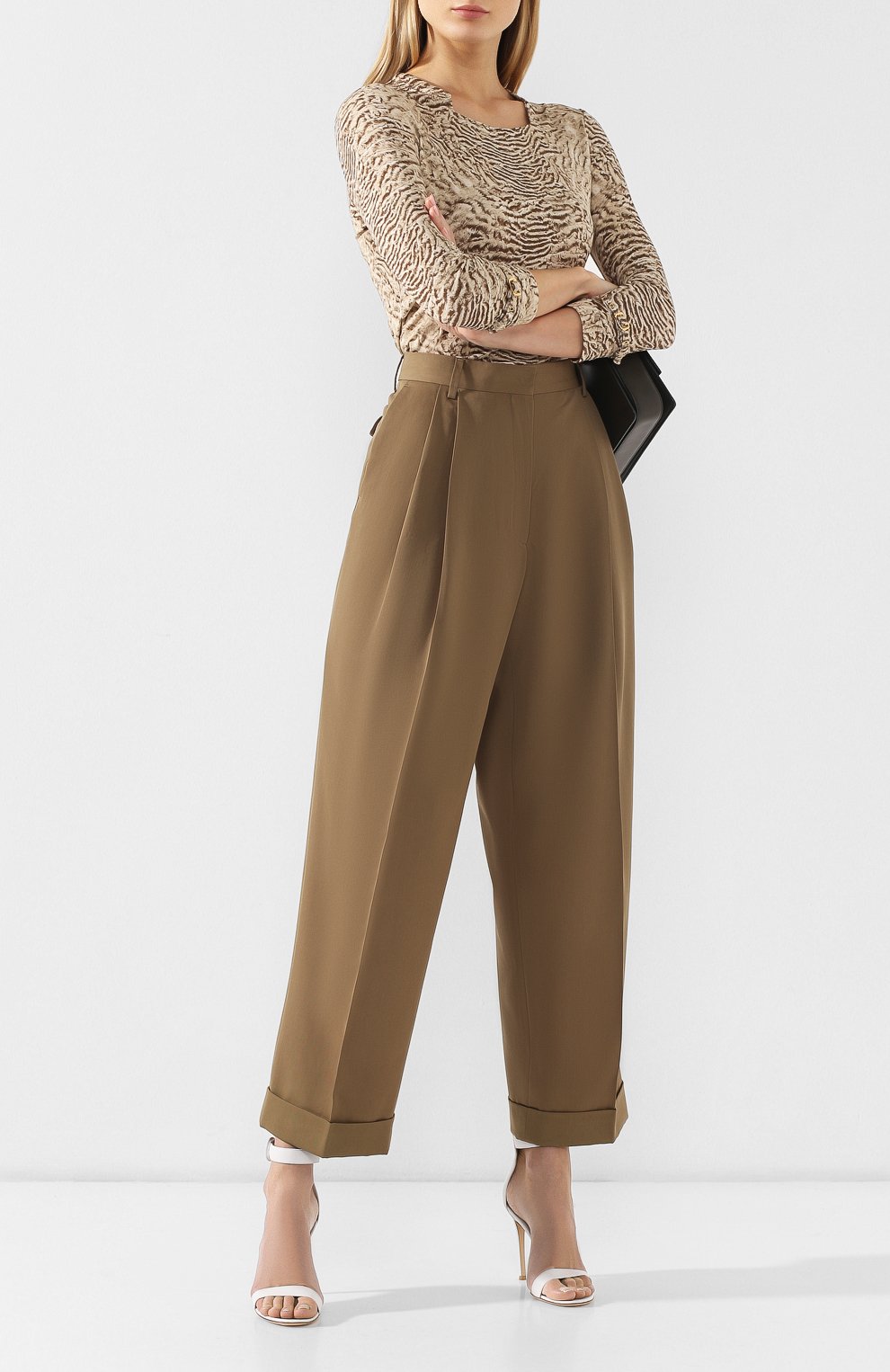 Шерстяные брюки DRIES VAN NOTEN бежевого цвета по цене 47950 руб., арт. 191-10920-7228, фото 2 Шерстяные брюки DRIES VAN NOTEN, арт. 191-10920-7228, фото 2
