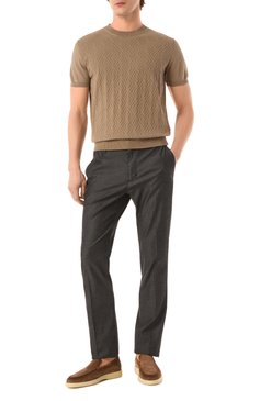 Мужской хлопковый джемпер CORNELIANI бежевого цвета, арт. 25M589-2525127 | Фото 2 (Рукава: Короткие; Длина (для топов): Стандартные; Материал сплава: Проставлено; Драгоценные камни: Проставлено; Стили: Кэжуэл; Вырез: Круглый; Мужское Кросс-КТ: Джемперы; Принт: Без принта; Материал внешний: Хлопок)
