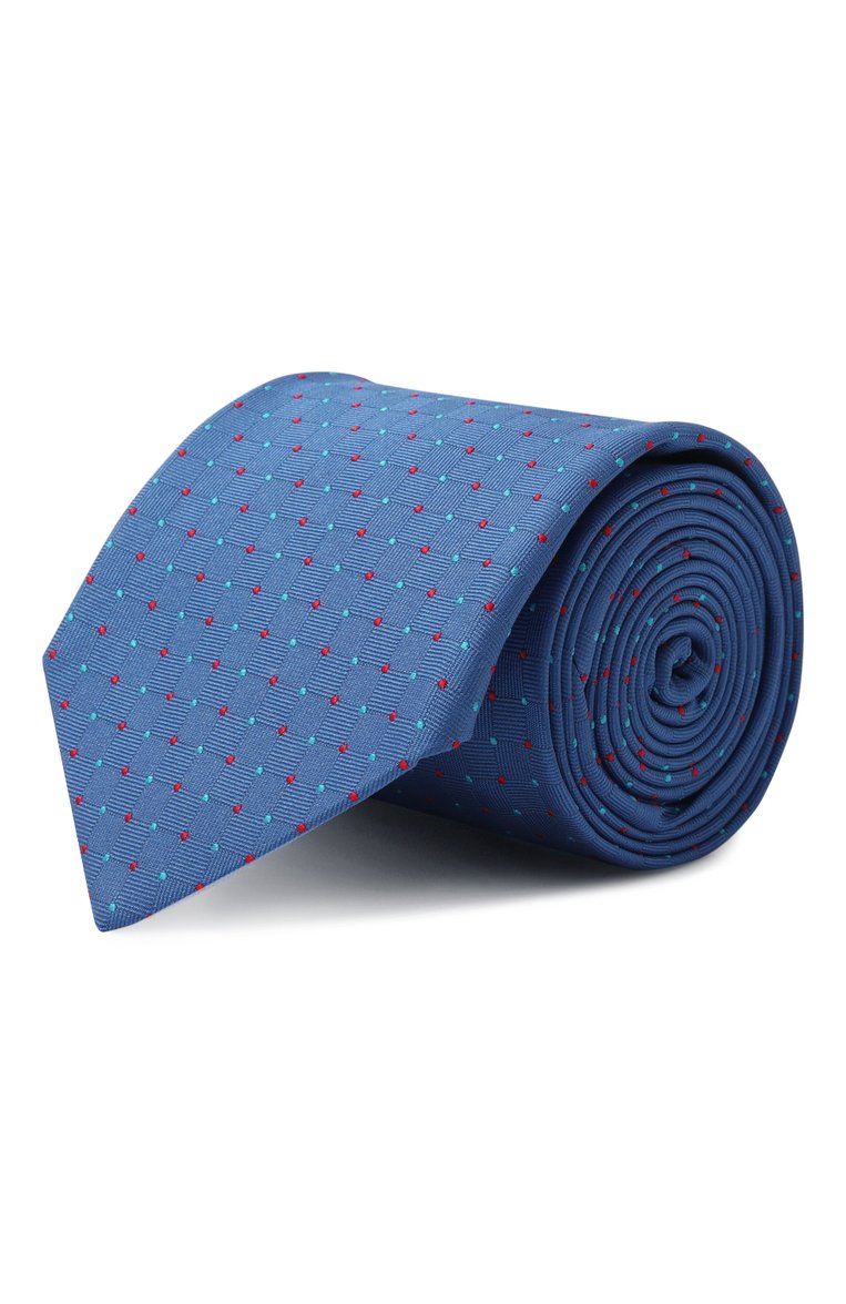 Мужской шелковый галстук BROUBACK синего цвета, арт. TIE 8CM/SS24 | Фото 1 (Материал сплава: Проставлено; Материал: Текстиль, Шелк; Нос: Не проставлено; Принт: С принтом)