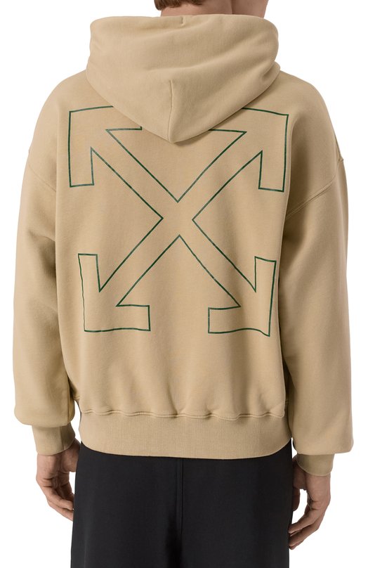 Хлопковое худи Off-White 0MBB085S25FLE00H Бежевый  0MBB085S25FLE00H Фото 4