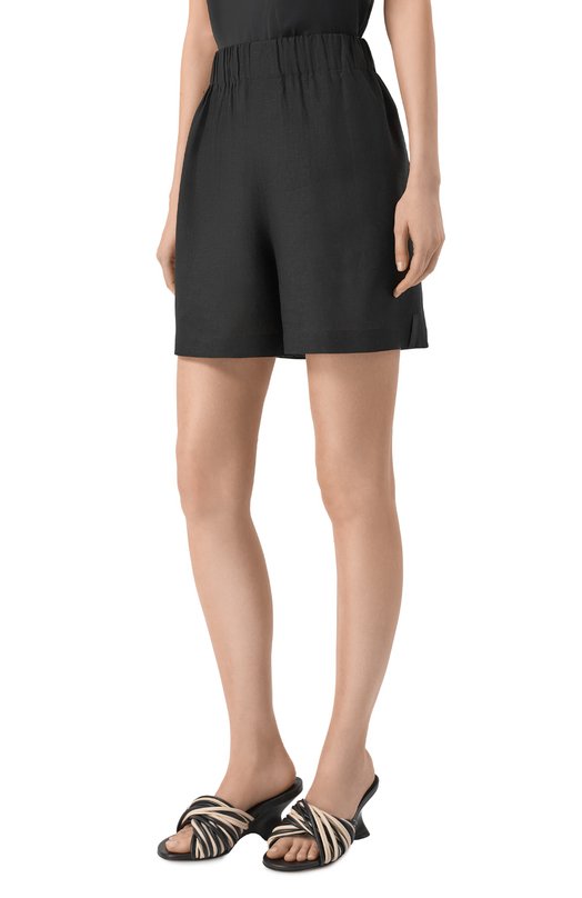 Шорты изо льна и вискозы HINNOMINATE HMABW02644 Чёрный  HMABW02644 Фото 3