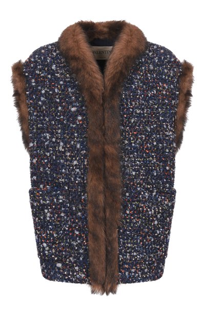Женский жилет с отделкой из ягненка VALENTINO, арт. 8B3CF0T0/9WT